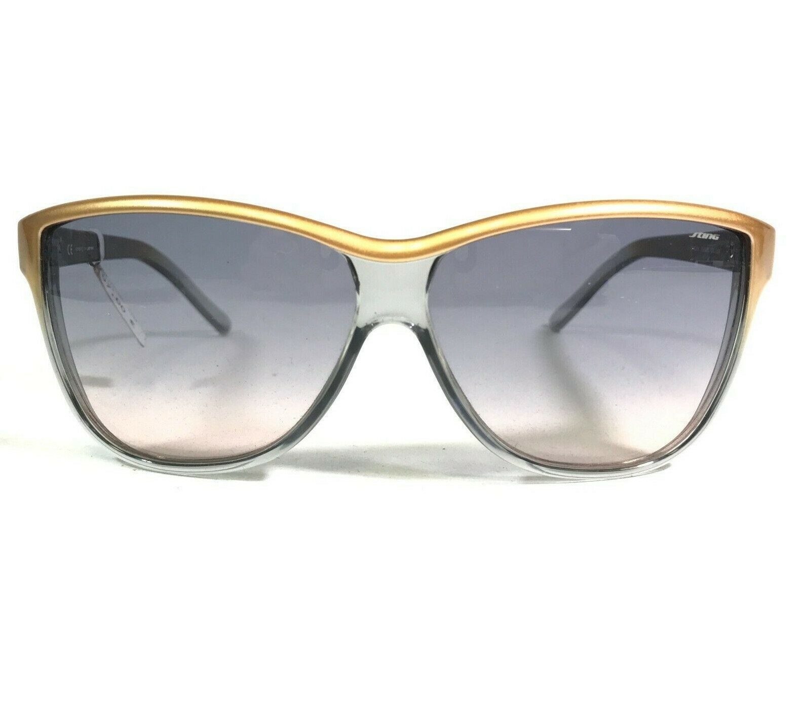 Солнцезащитные очки Sting CANCUN SS6380S COL.0J94 в золотисто-серой квадратной оправе с синими линзами