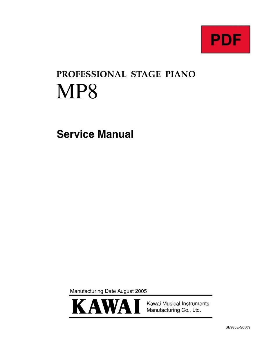 Manual de servicio Kawai MP8 con esquemas electrónicos