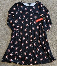 Dress Works Black Santa Ho Ho Ho Christmas Dress Women's Small