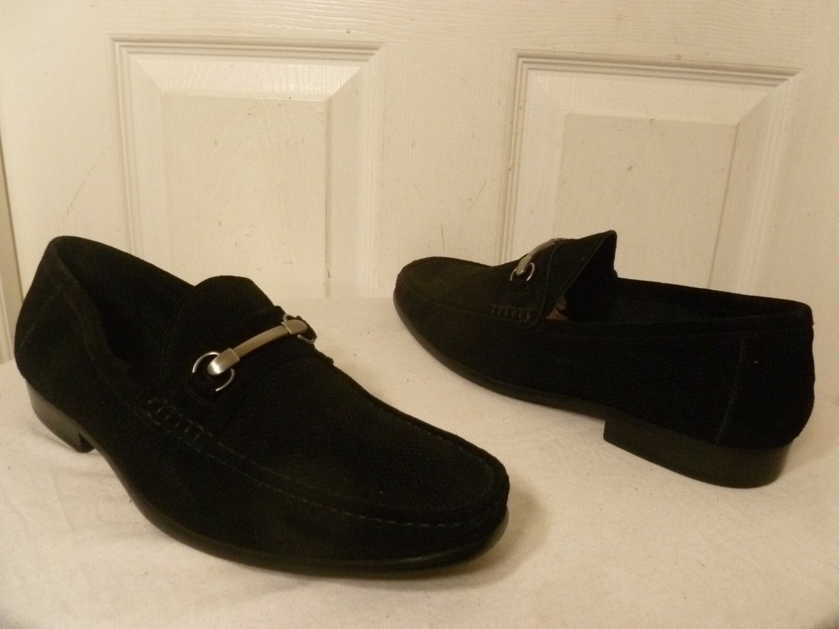 Donatello Perforated-Suede Mocassin Loafers Saks Fifth Avenue 13M SAKS FIFTH AVENUE MENS PERFORATED BLK SUEDE/LEATHER  main image 2