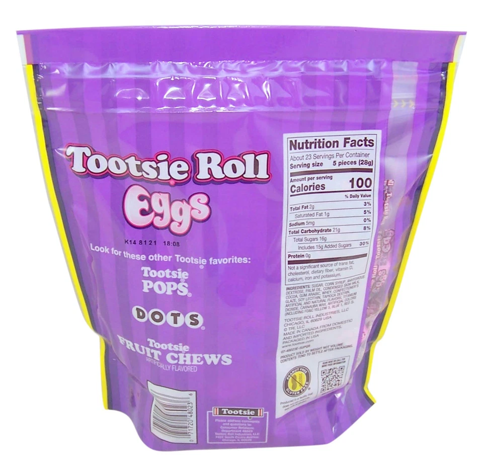 Tootsie Roll Eggs Candy Coated Egg Shaped Individually Wrapped Easter Candy, 23 - Изображение 2 из 4