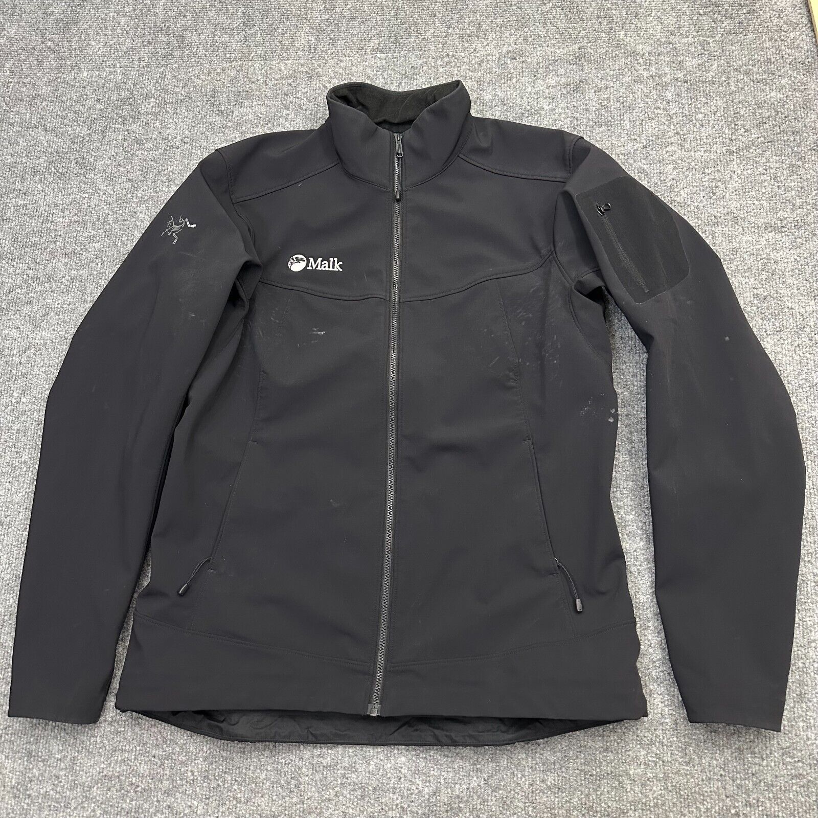 Giacca Arc'teryx Epsilon LT Soft Shell nera logo aziendale donna taglia M