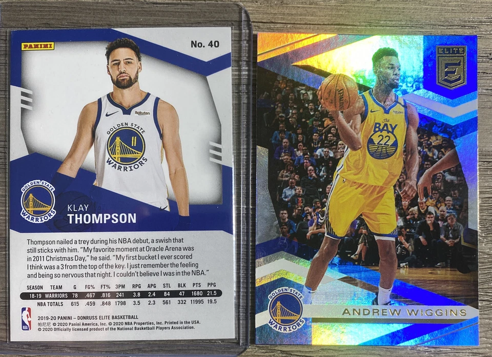 2019-20 Donruss Elite Basketball Klay Thompson #40 Warriors & Wiggins Set - Image 2 of 2