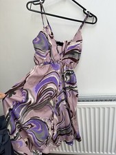Stunning Vintage Y2K Purple Abstract Vero Moda Dress. Medium (UK10-12).