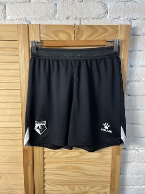 WATFORD TRAINING FOOTBALL SOCCER SHORTS BLACK WHITE KELME MENS sz XS-S