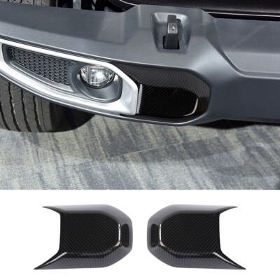 2xCarbon Fiber Front Bumper Headlight Corner Cover for Jeep Wrangler JL JT 2018+