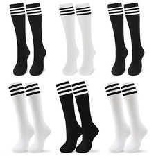 6Pcs Girls Knee High Socks - Tall Socks for Girls Knee High Socks for Girls T...