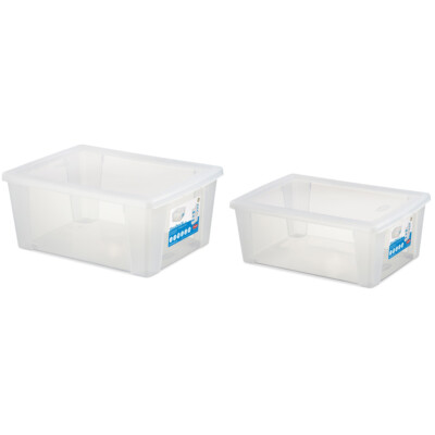 XL Aufbewahrungsbox Sapelbox Klarsichtbox Regalbox - 2 Stück 