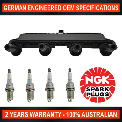 4x NGK Spark Plugs w/ Swan Ignition Coil Pack for Citroen Berlingo M49 1.4L