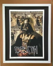 🔥Death NYC Large Framed 16x20in Pop Art Original COA Darth Vader Star Wars