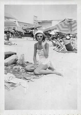 AS SHE WAS IN SUMMER Woman FOUND PHOTOGRAPH Black And White ORIGINAL 410 48 X