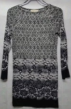 Michael Kors Snake Print Tunic Shift Dress Stretchy Small Long Sleeve