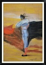 Raul Anguiano (1915 – 2006) -Original Pastel Painting Signed & Dated - Bullfight