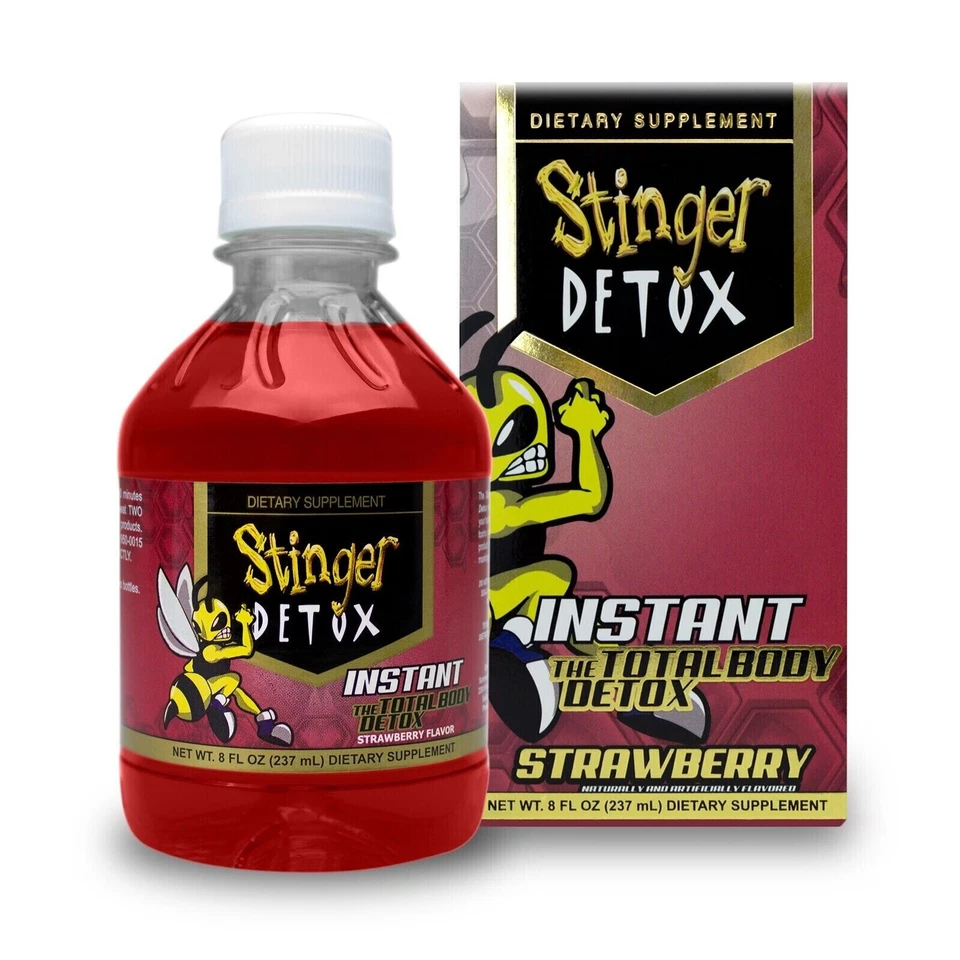 AUTHENTIC Stinger Instant Total Body Detox Drink Strawberry Flavor 8 OZ