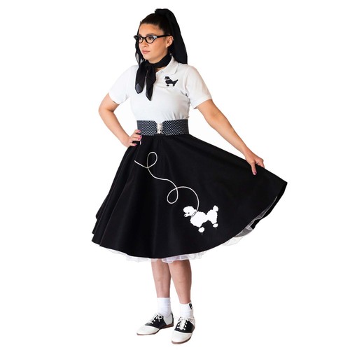 Hip Hop Años 50 Tienda Mujer 7 Piezas Falda Caniche Halloween o Baile Disfraz Set - Imagen 5 de 26