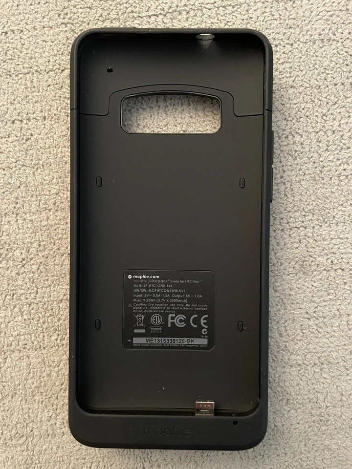 Used GENUINE Mophie Juice Pack HTC ONE M7 Rechargeable Battery Case BLK cover H - Image 2 of 3