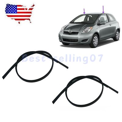 LH & RH Side Roof Drip Finish Moulding Set For 2007-2011 Toyota Yaris Hatchback