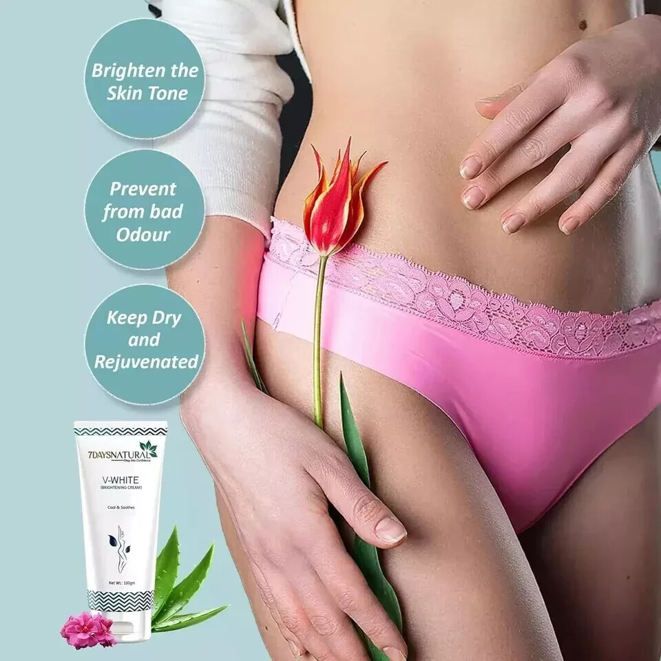 Crème éclaircissante Intime 7 Jours - 100 G, Ingrédients Naturels, Pour Zones Sombres