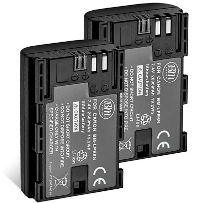 BM Premium 2 LP-E6N Batteries for Canon EOS 6D EOS 6D II, EOS 7D, EOS 7D Mark II
