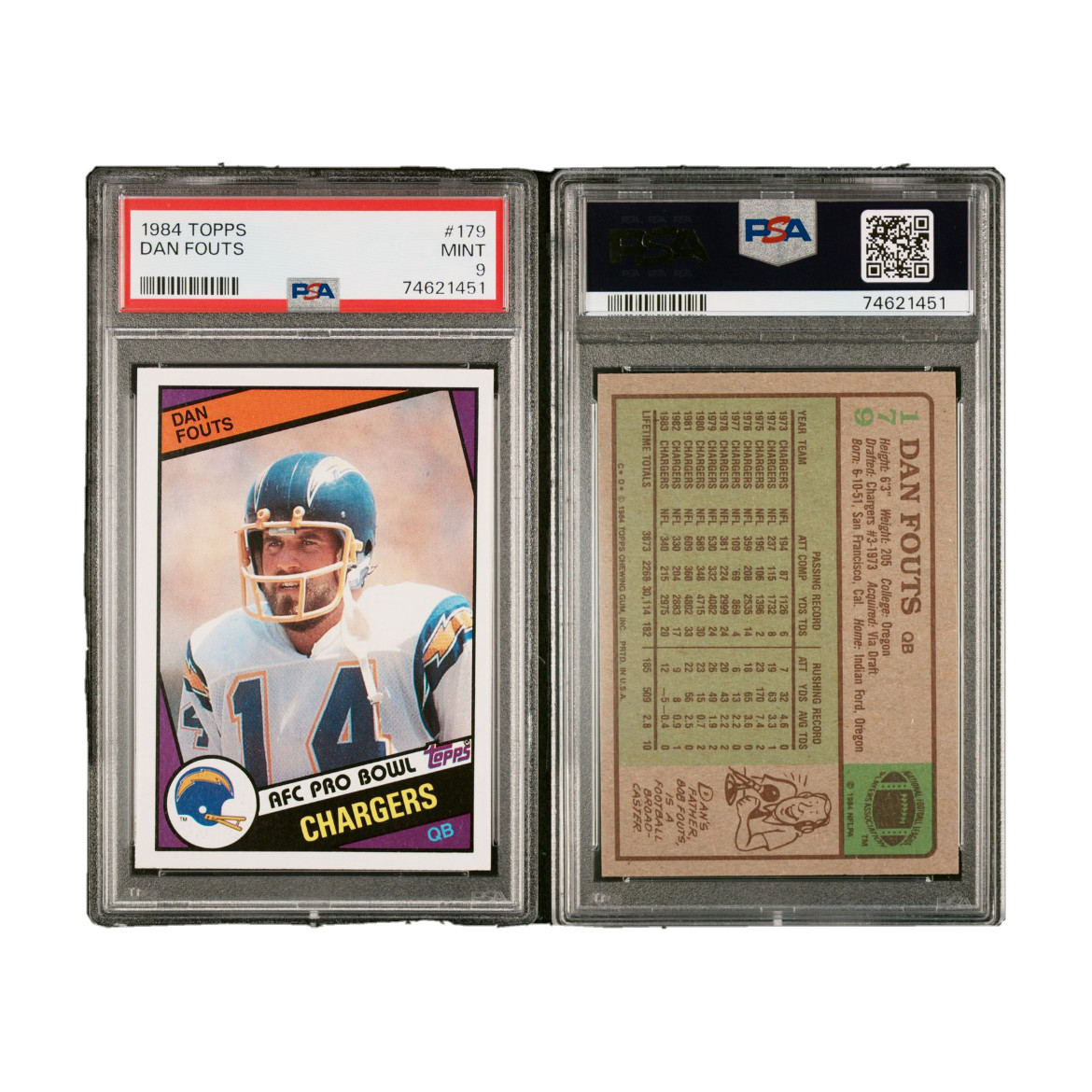 1984 TOPPS #179 DAN FOUTS, PSA 9 MINT,