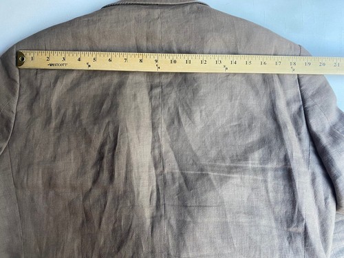 Men’s John Varvatos 100% Linen Two Button Long Sleeve Beige Sport Coat Size 44R - Picture 8 of 12