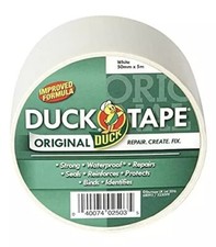 Duck Tape Original White 50mm x 5m, Improved Formula High Strength Waterproof UK