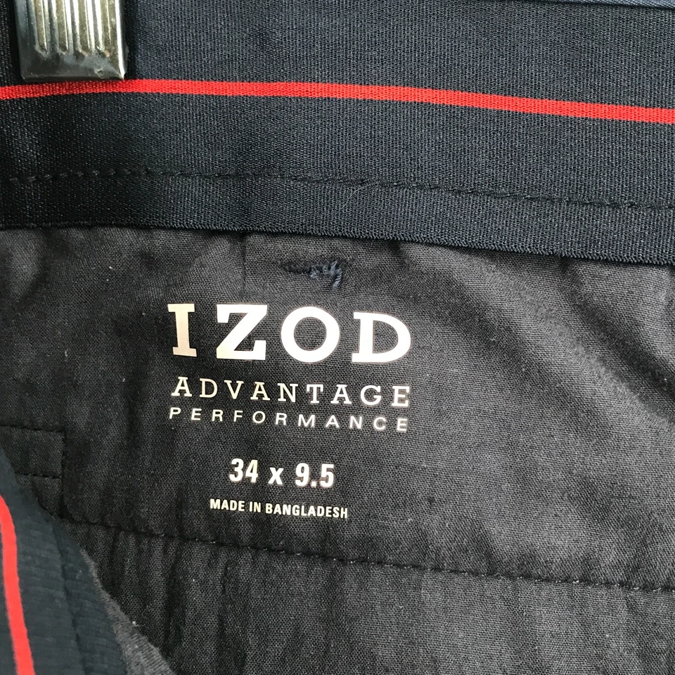 Pantalones Cortos IZOD Advantage Performance Para Hombre 34x9.5 Azul Frente Plano Preppy Chino Foto 3 de 4
