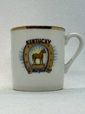 Kentucky Ceramic Shot Glass EBRINK Made in USA Gold Rim The Blue Grass State