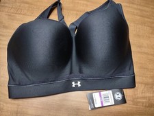  55 NWT Under Armour Women's Warp Knit High Sports Bra, Black, 38DD