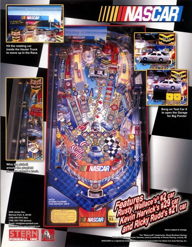 2005 STERN NASCAR PINBALL FLYER - Image 2 of 2