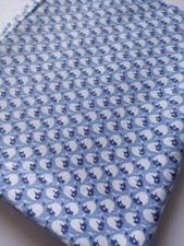 Vintage Full Feedsack Flour Fabric 37x41 Opened Blue With Small White Flowers