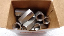 Ten 1/2-13 X 1-1/4 HEX Coupling Nut 5/8 Hex, 18-8 STAINLESS. 10 Pieces.