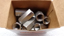 Five 1/2-13 X 1-1/4 HEX Coupling Nut 5/8 Hex,18-8 STAINLESS. (5) Pieces.