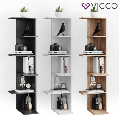 Bücherregal Standregal Eckregal Tera 6 Etagen Wandregal Nischenregal Vicco
