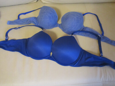 BH 2 Stück THE BODY und DKNY ( Donna Karan ) 75 C forgeformt gepolstert blau