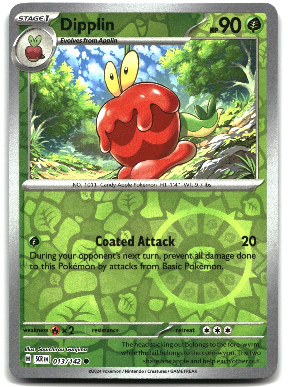 Pokemon Dipplin REVERSE HOLO Common SV07: Stellar Crown 013/142 LP