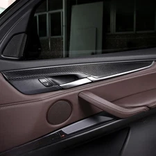 Fit For BMW X5 2014-2019 Real Carbon Fiber Interior Door Panel Overlay Cover