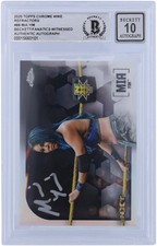 Mia Yim WWE Signed 2020 Topps Finest Refractors #88 Beckett Rated 10 Card