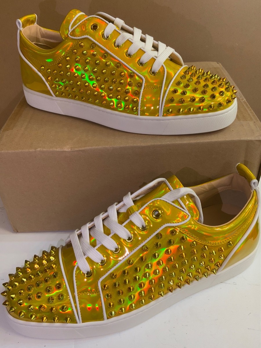 Christian Louboutin Sneakers Shoes Low Spiked Gold US 11.5 New