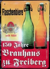 Blechschild "Brauhaus Freiberg" retro vintage (21 x 15cm) Alkohol Retro-Werbung