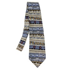 Vintage Jerry Garcia Abstract Striped Silk Tie Made in USA