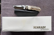 Schrade D'Holder Stag SDH3 Knife & Sheath Rare-Fixed Blade- Box-Elk Shield