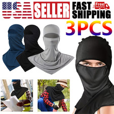 3Pcs UV Protection Balaclava Face Mask Cycling Sun Hood Tactical Masks for Men
