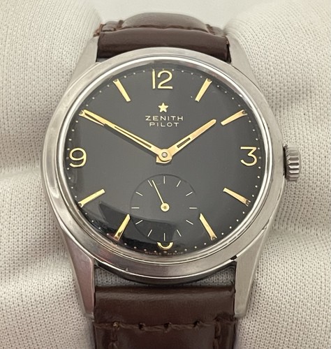 Zenith Pilot Sub Dial 6 cal.126 Black dial vintage men’s watch...