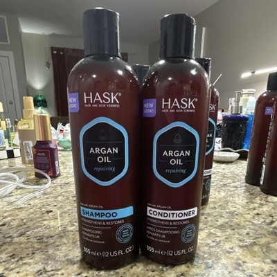 Hask Argan Oil Repairing Shampoo & Conditioner 12 fl oz Vegan Set