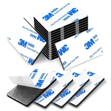 Double Sided Adhesive Pads,Heavy Duty Mounting Tape,48Pcs 3mm 1.97*1.8, Black 