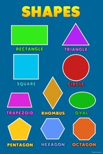 Shapes Toddler Kids Grade Education Educational Art Print Poster 12x18