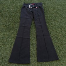   00's VINTAGE MISS SIXTY Y2K BLACK FLARED BOOTCUT BELT MADE IN ITALY SIZE 29