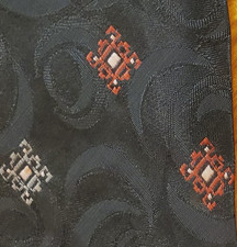 1930s 1940s VINTAGE  MENS DRESS TIE  GREEN  ORANGE / COPPER  47"