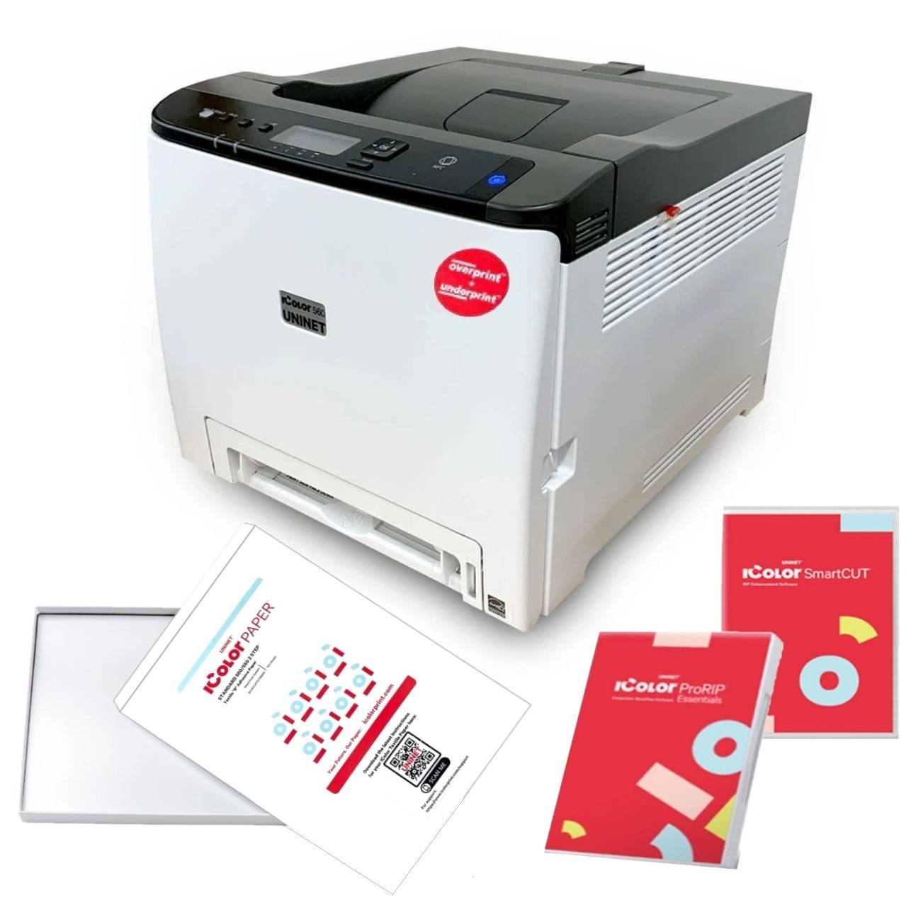 UniNet IColor 560 White Toner Transfer Printer 120v W/ Transfer Paper New Sealed